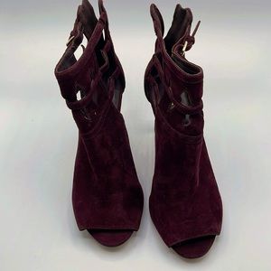 Burgundy peep toe Booties